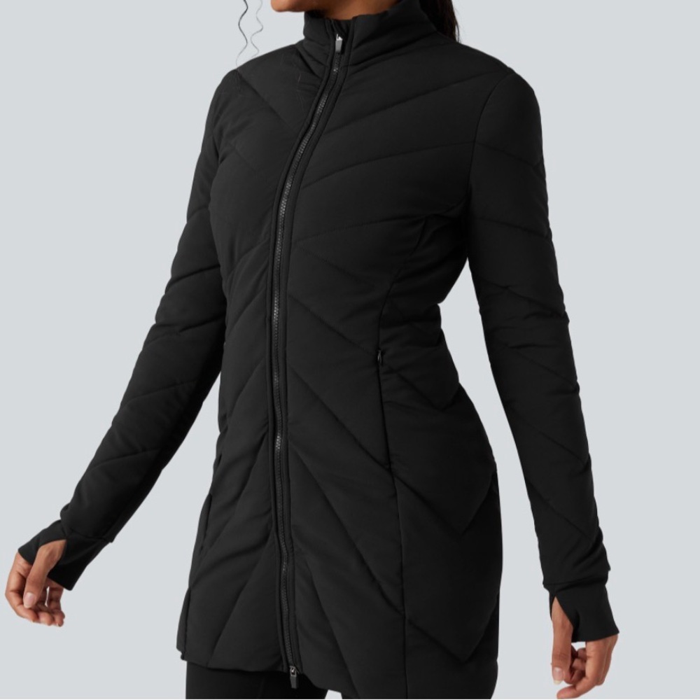 Women's Black Quilted Jacket by HALARA